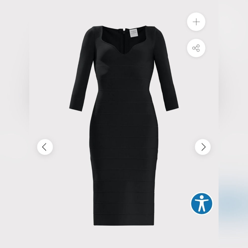 Herve Leger Icon Sweetheart Midi Dress XS $890 - Picture 2 of 9